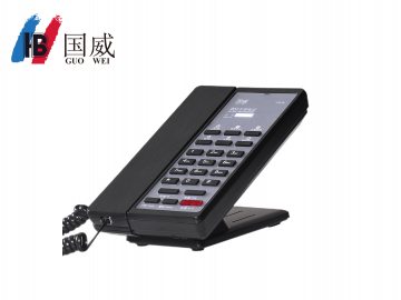 國威GW96,酒店電話機,客房專用話機,一鍵前臺黑色酒店話機