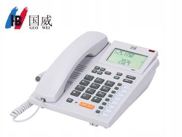 國威GW72大屏幕橙色背光電話機,黑名單電話機,白色座機辦公電話