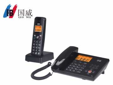 國威GW61數字無繩子母機,黑色無繩電話機,辦公電話